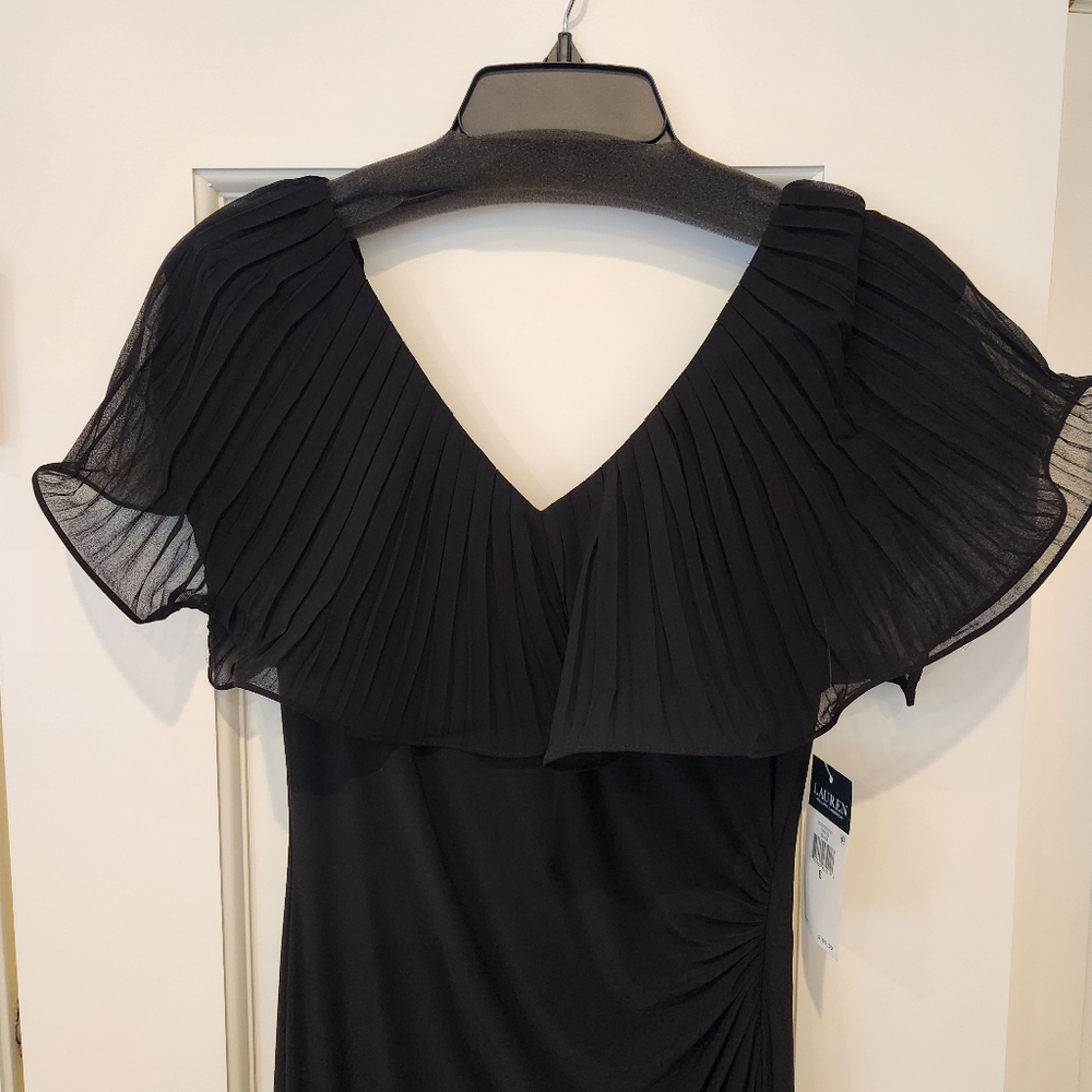 Ralph Lauren Formal Black Dress, decorative neckline